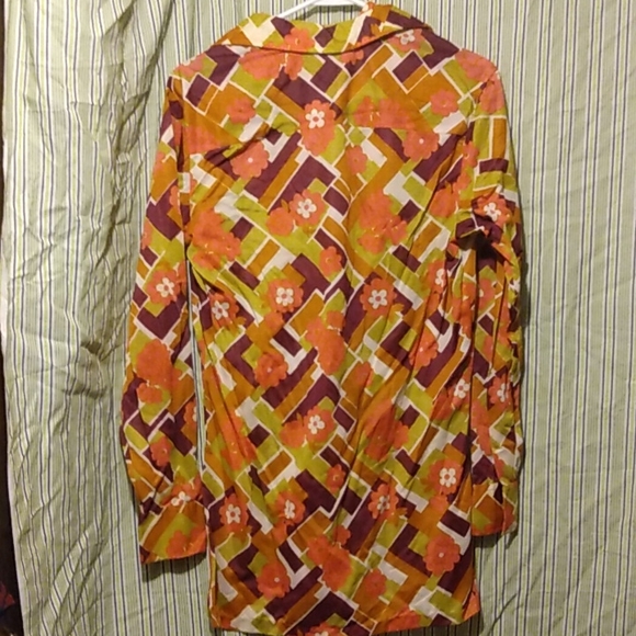 Vintage Anthony Blair nylon abstract funky psychedelic 60s vintage blouse 40Bust - Picture 8 of 10